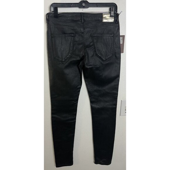 Roberto Cavalli Women's Size 42 Skinny Fit Coated Jeans Pants Mid Rise Black New - Picture 3 of 16